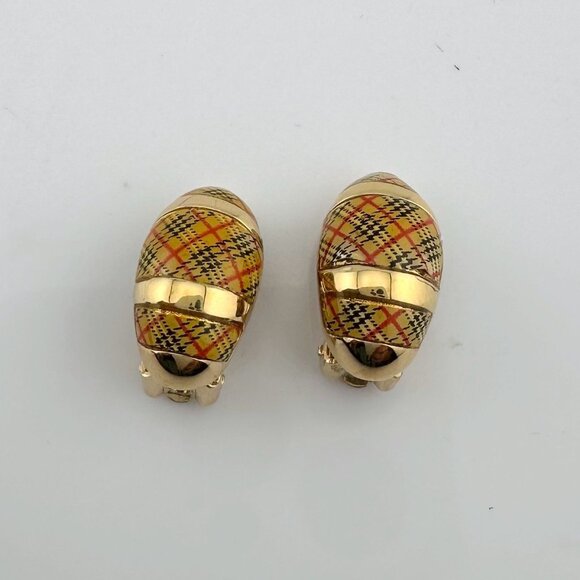 Burberrys of London Nova Check Clip On Earrings with Branded Dust Bag - Picture 6 of 14
